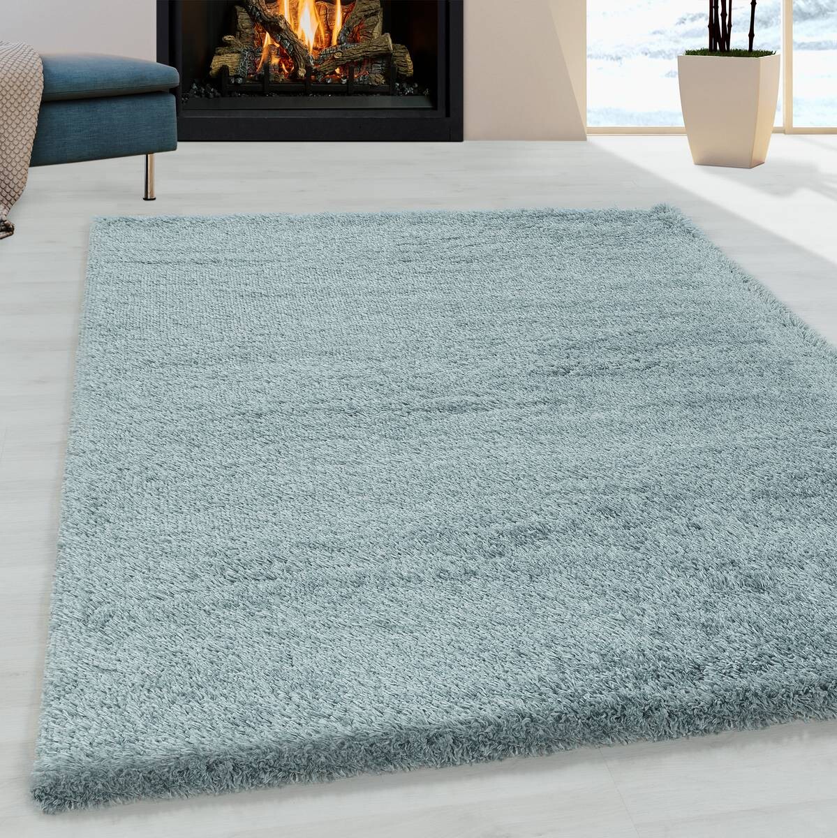 Ayyildiz Teppich FLUFFY blau B/L: ca. 120x170 cm