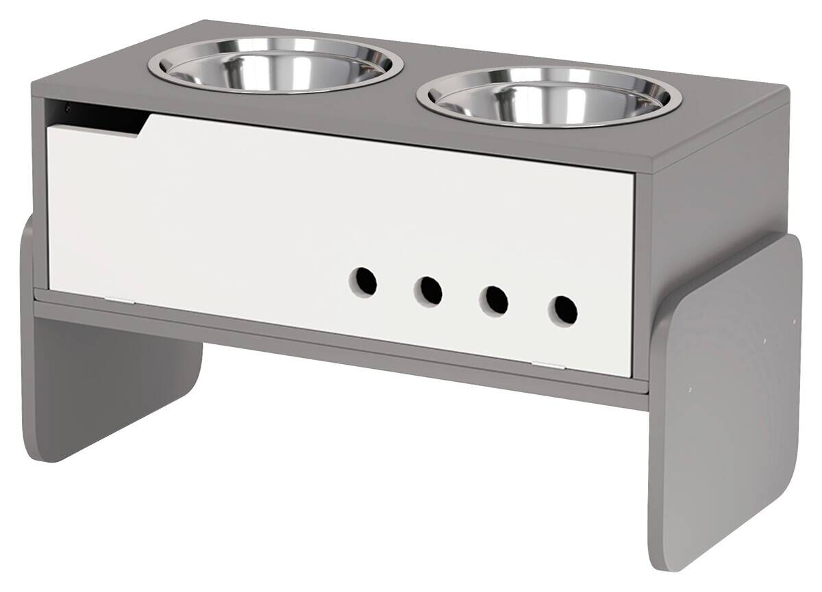 PawHut Hundenapf grau MDF B/H/L: ca. 30x36,5x62,5 cm