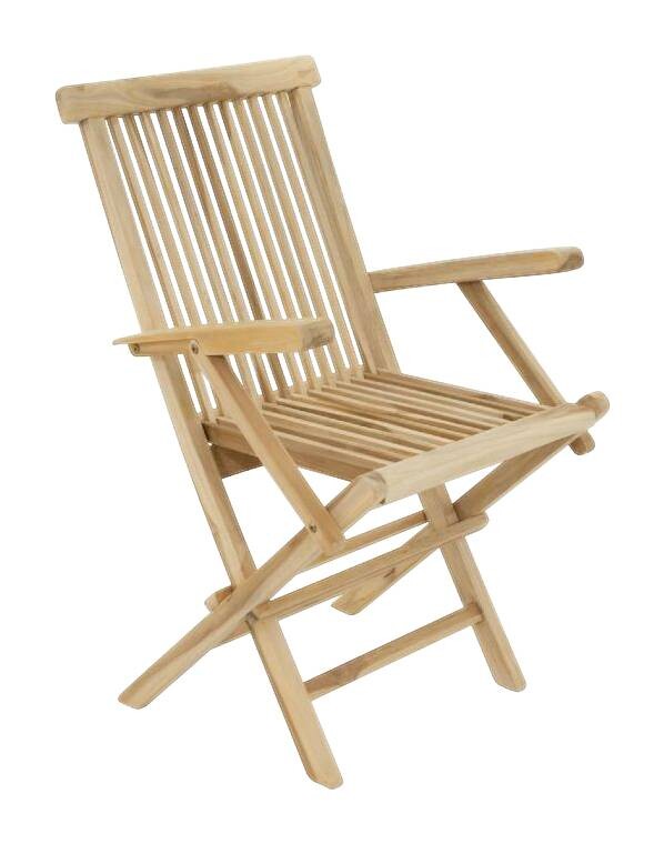 VCM Gartenstuhl 4er Set braun Teakholz B/H/T: ca. 57x89x62 cm