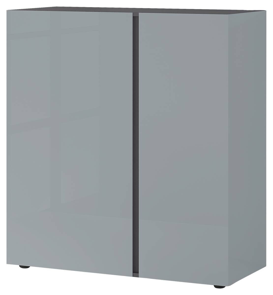 Kommode Mesa Graphit Nachbildung Silbergrau Hochglanz B/H/T: ca. 94x103x43 cm