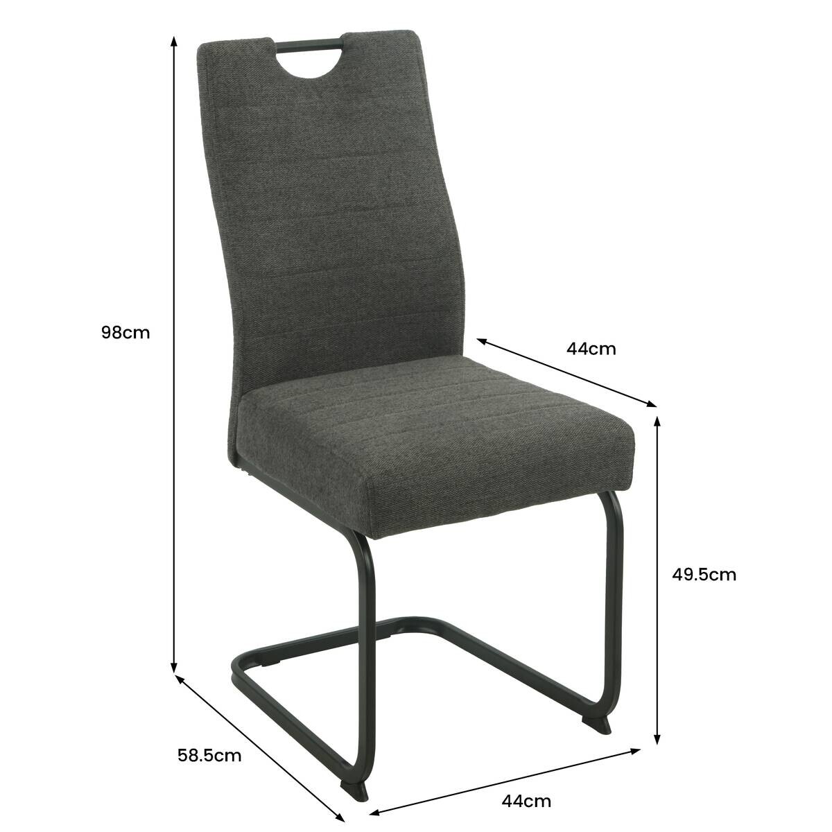 Schwingstuhl Finni anthrazit Microfaser B/H/T: ca. 59,5x98x44 cm