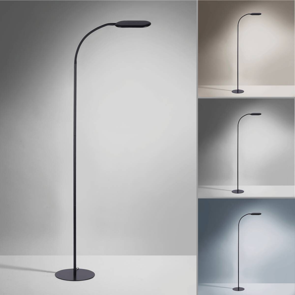 Just Light Stehlampe KELLY 14406-18 schwarz Kunststoff B/H/T: ca. 63x175x63 cm 1 Brennstellen