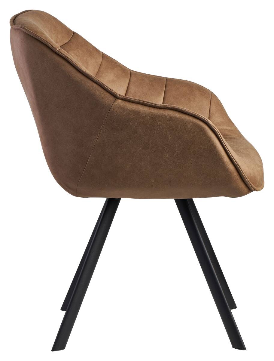 Stuhl braun Stoff B/H/T: ca. 60x85x64 cm