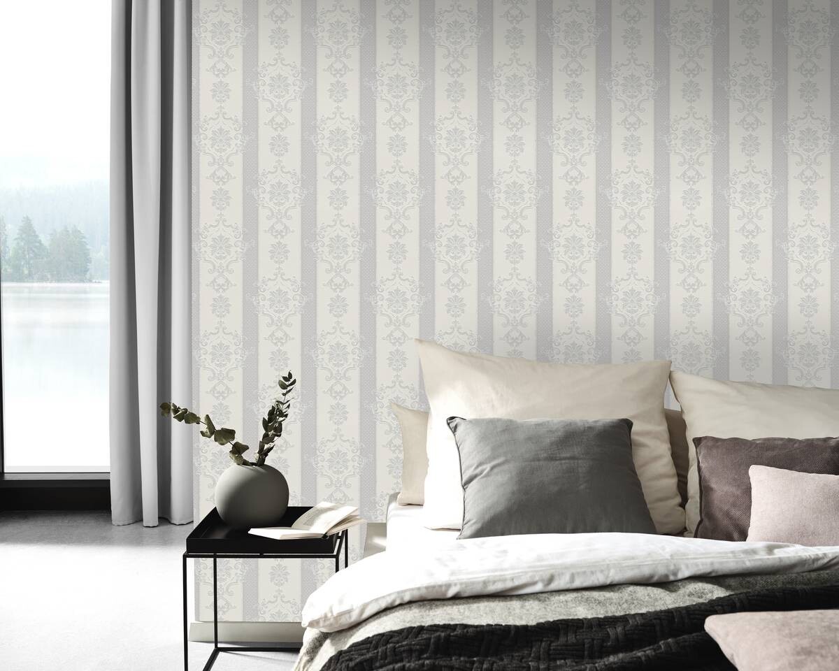 Erismann Vinyltapete Ornament grau B/L: ca. 53x1005 cm