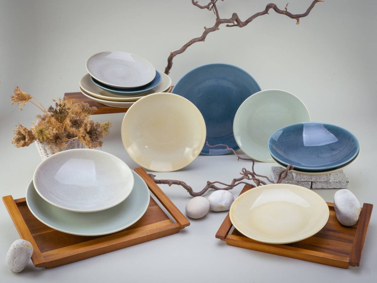 CreaTable Tafelservice Reactive Nordic multicolor Steinzeug 12 tlg.