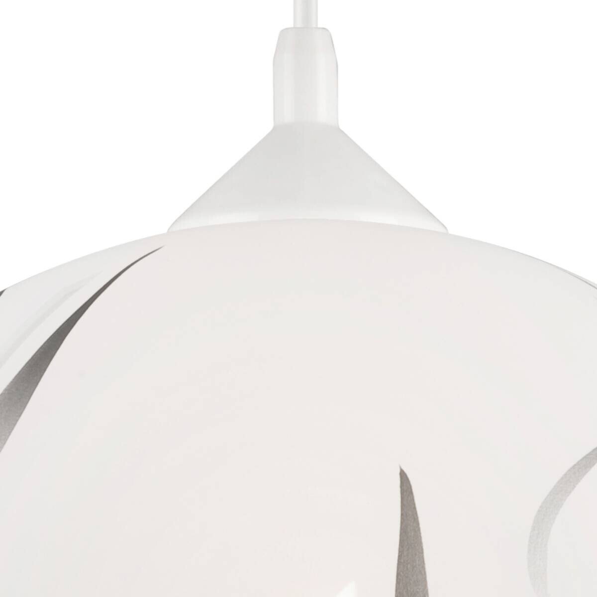Lamkur Pendelleuchte MARCY 28057 silber Glas H/L: ca. 70x30 cm E27 1 Brennstellen