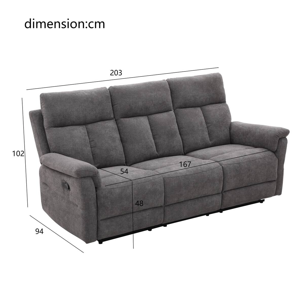 Sofa grau Polyester B/H/T: ca. 203x102x94 cm