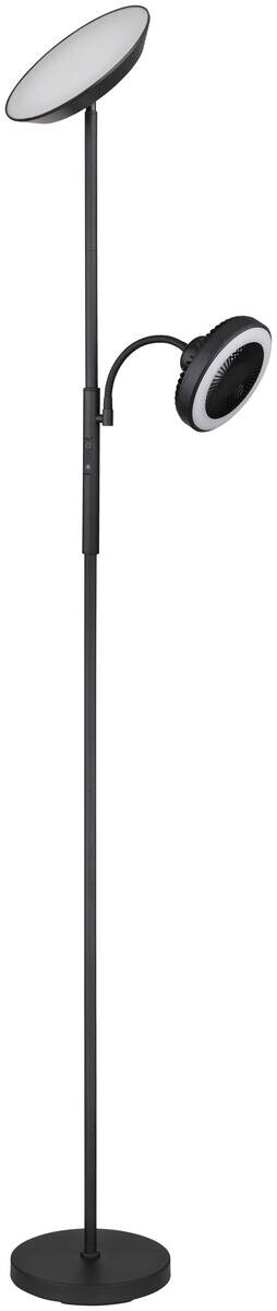 GLOBO Stehlampe mattschwarz Chrom Metall Kunststoff B/H/T: ca. 25x178x33,7 cm