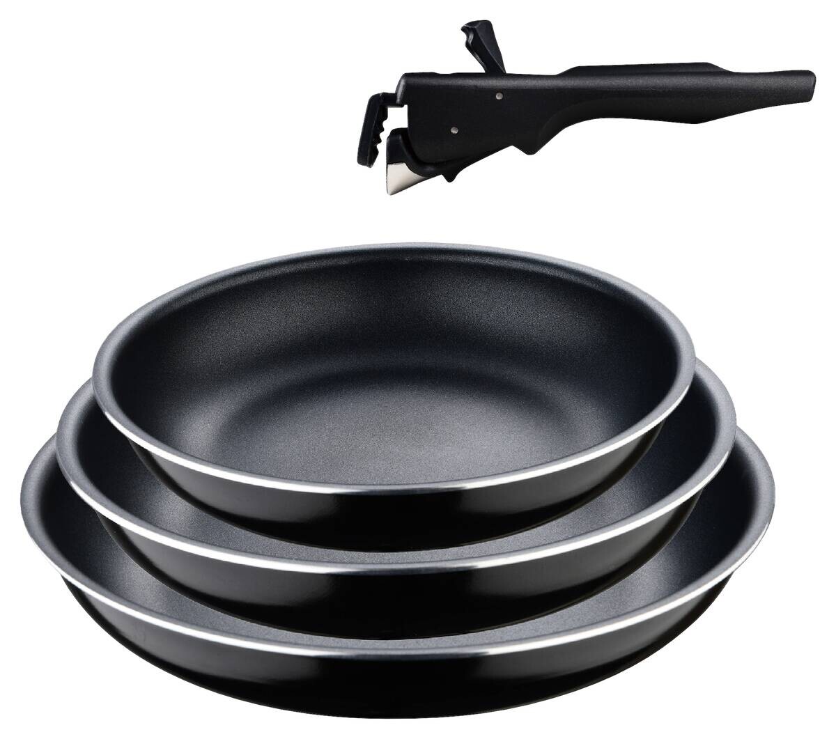 BERGNER Pfannenset Click u. cook schwarz Aluminium