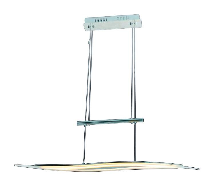 Näve Leuchten LED Pendelleuchte NV7047642 Chrom klar Aluminium Glas B/H/L: ca. 9,3x15x60 cm 1 Brennstellen