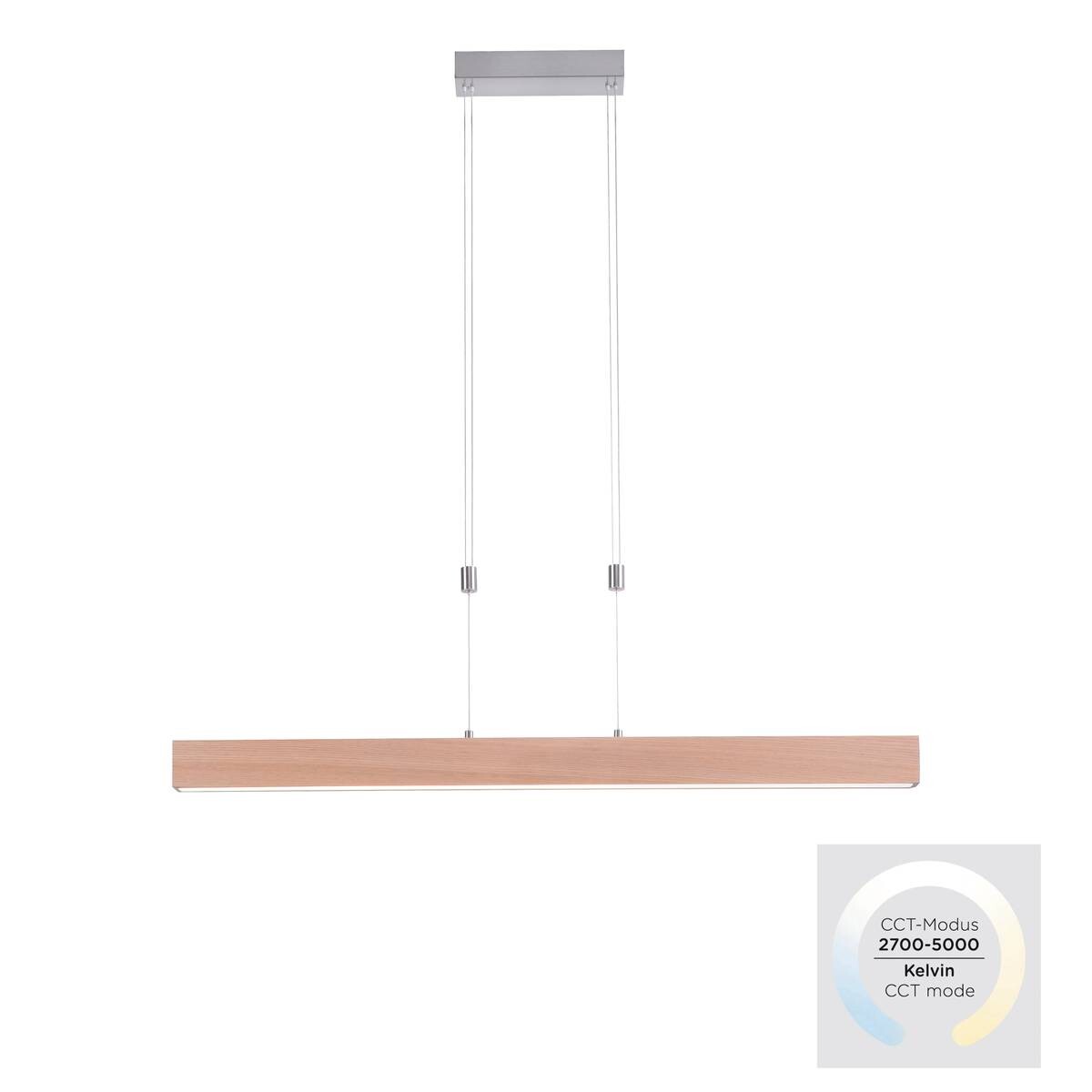 Just Light LED-Pendelleuchte AMANDA 11420-78 natur Aluminium B/H/T: ca. 110x160x5 cm 1 Brennstellen