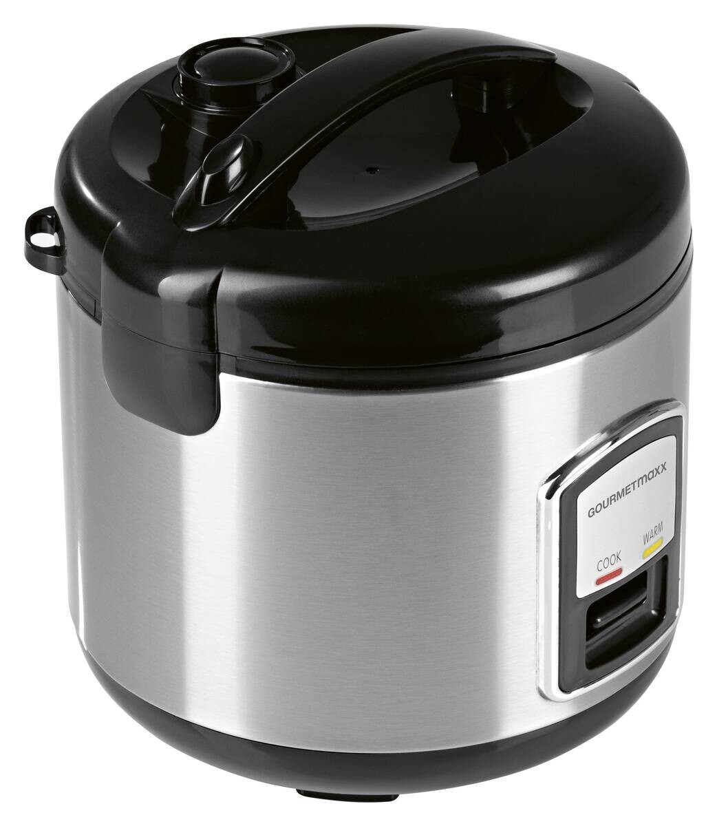 GOURMETmaxx Reiskocher schwarz silber B/H/L: ca. 23,6x25,2x23,2 cm