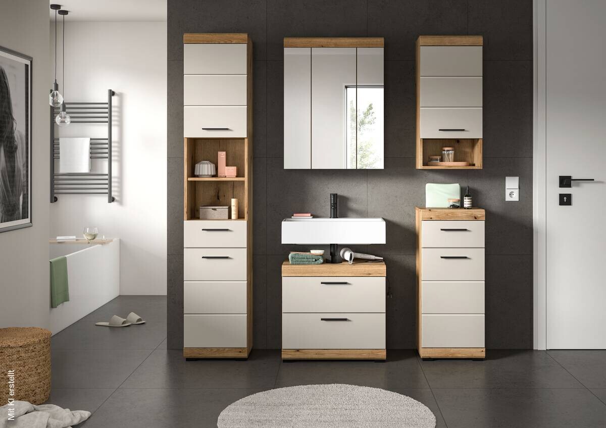 Badezimmer-Set Scout Evoke Oak Nachbildung Kaschmirgrau Nachbildung B/H/T: ca. 164x191x34 cm