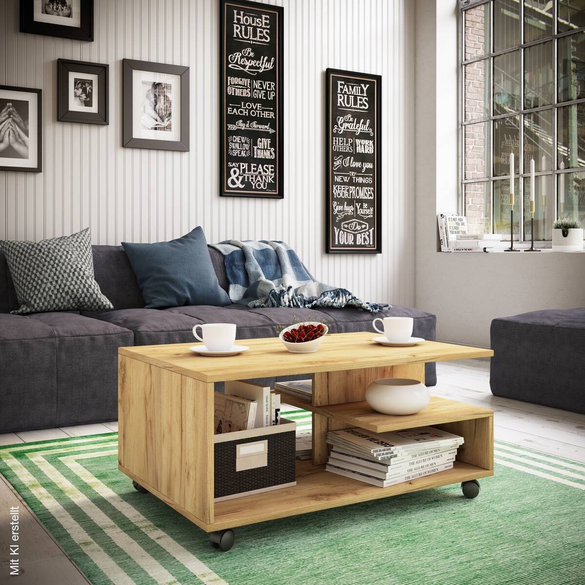 Couchtisch Stango Eiche Honig Nachbildung B/H/T: ca. 80x40x50 cm