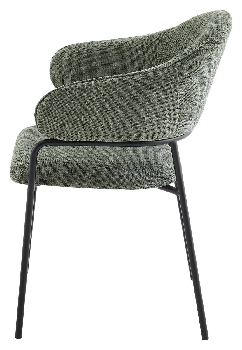 Stuhl CURVE, 2er-Set grün Stoff B/H/T: ca. 60x86x58 cm