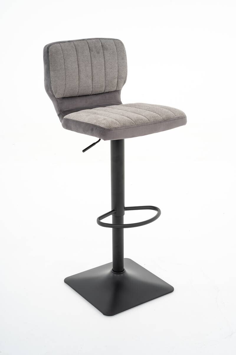 Barhocker FM-175-1 grau Microfaser Samt B/H/T: ca. 41x88x48 cm