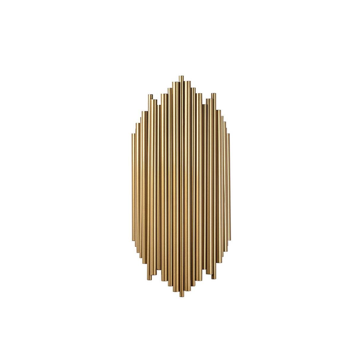 Opviq Wandleuchte gold Metall B/H/L: ca. 8x40x18 cm E14 1 Brennstellen