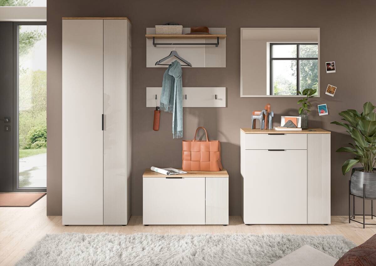 Garderobe Slide Kaschmirgrau Nachbildung Evoke Oak Nachbildung B/H/T: ca. 250x190x36 cm