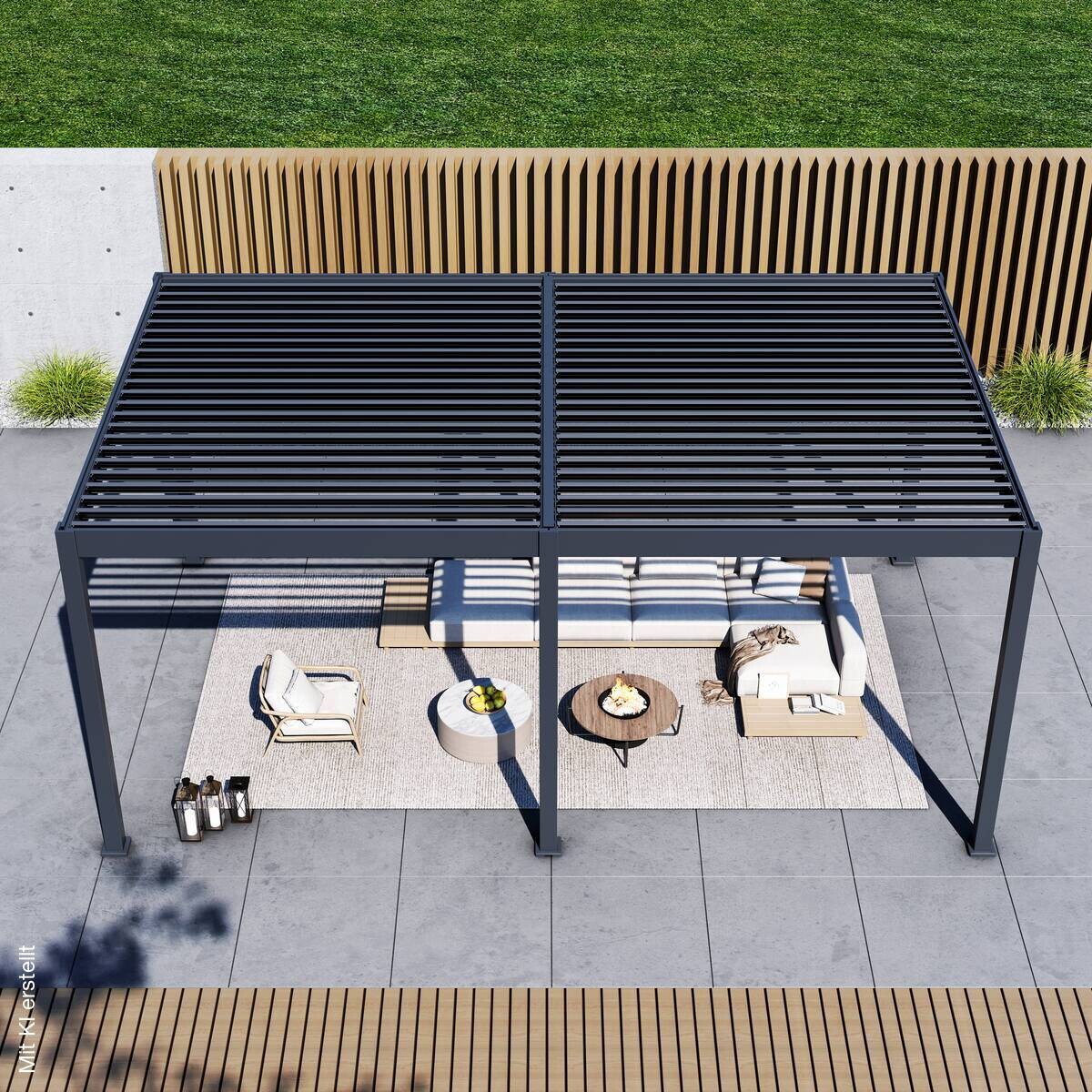 Paragon Outdoor Pergola Grand Tuscan anthrazit Aluminium B/H/L: ca. 599x256x370 cm
