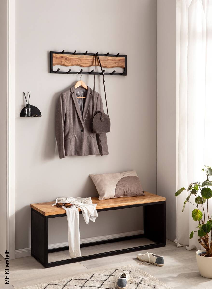 Wandgarderobe Akazie Nachbildung B/H/T: ca. 80x22x8 cm