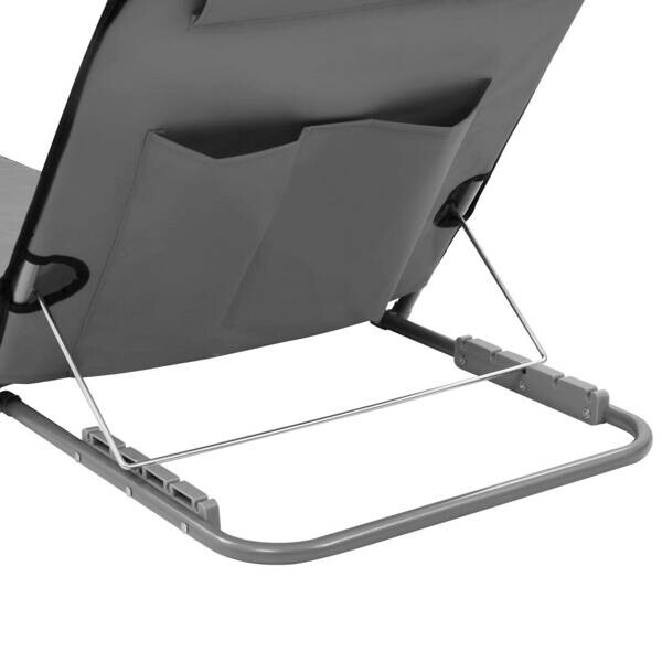 vidaXL Gartenliege grau Polyester B/H/L: ca. 53x47x160 cm