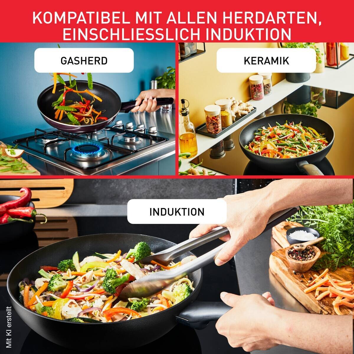 Tefal Pfanne schwarz Aluminium