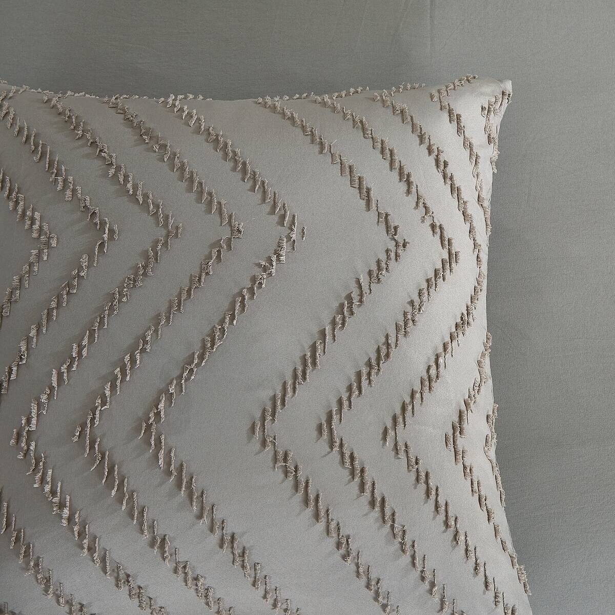 Microfaser Bettwäsche Zigzag taupe Polyester B/L: ca. 135x200 cm