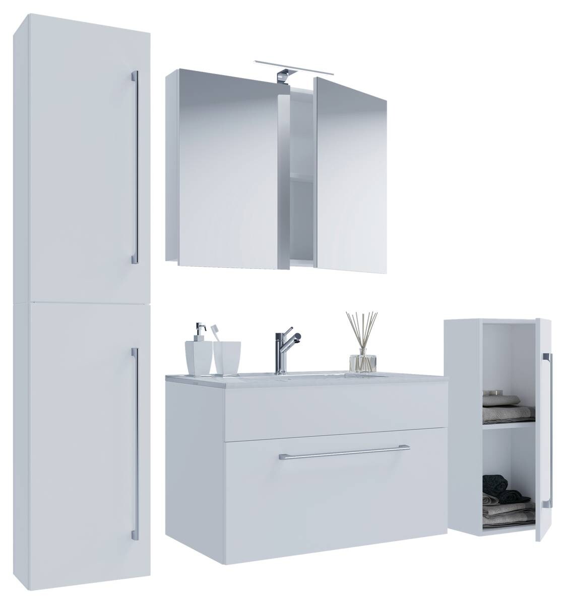 Waschplatz 5tlg-Badinos weiß B/H/T: ca. 80x50x46 cm