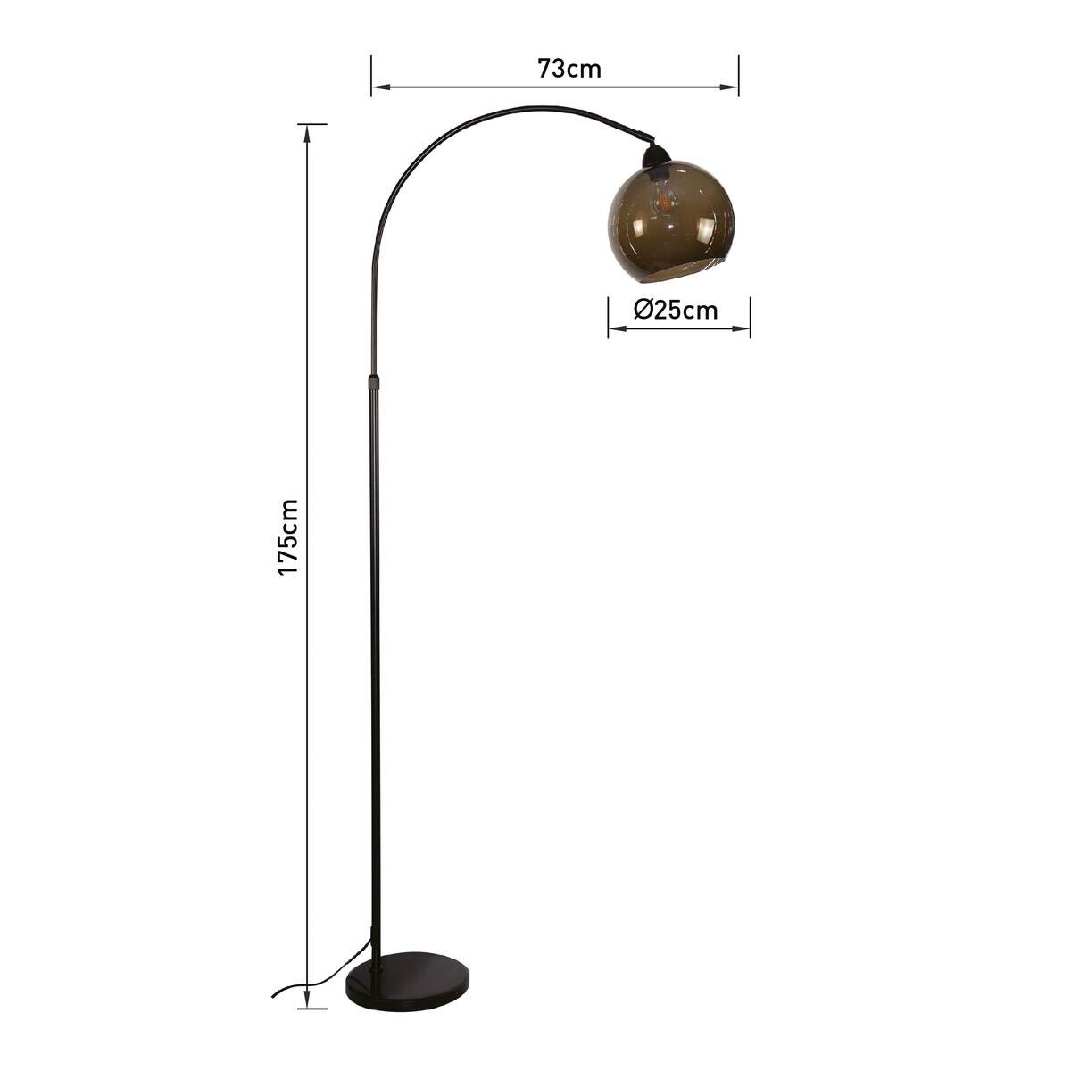 POCOline Stehlampe Olga schwarz Metall B/H/L: ca. 86x175x25 cm E27 1 Brennstellen
