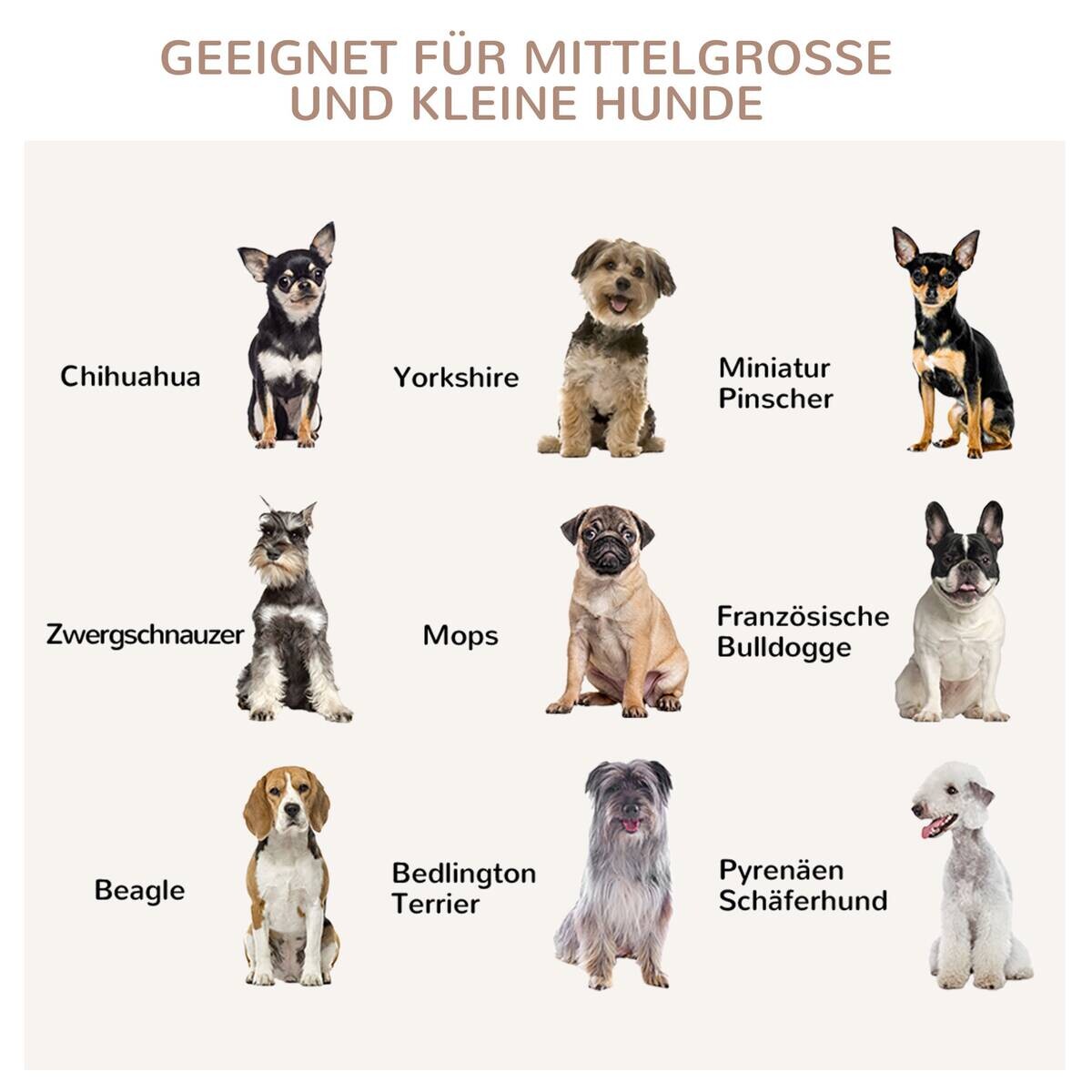 PawHut Hunde-Zubehör weiß Edelstahl B/H/L: ca. 50x80x56,5 cm