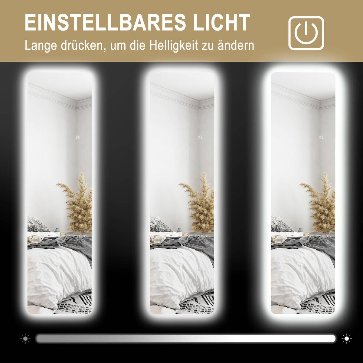 HOMCOM LED-Spiegel transparent B/H/L: ca. 3x150x40 cm