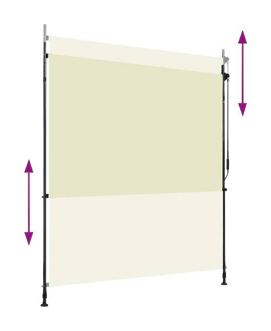 vidaXL Senkrechtmarkise creme B/H: ca. 200x270 cm