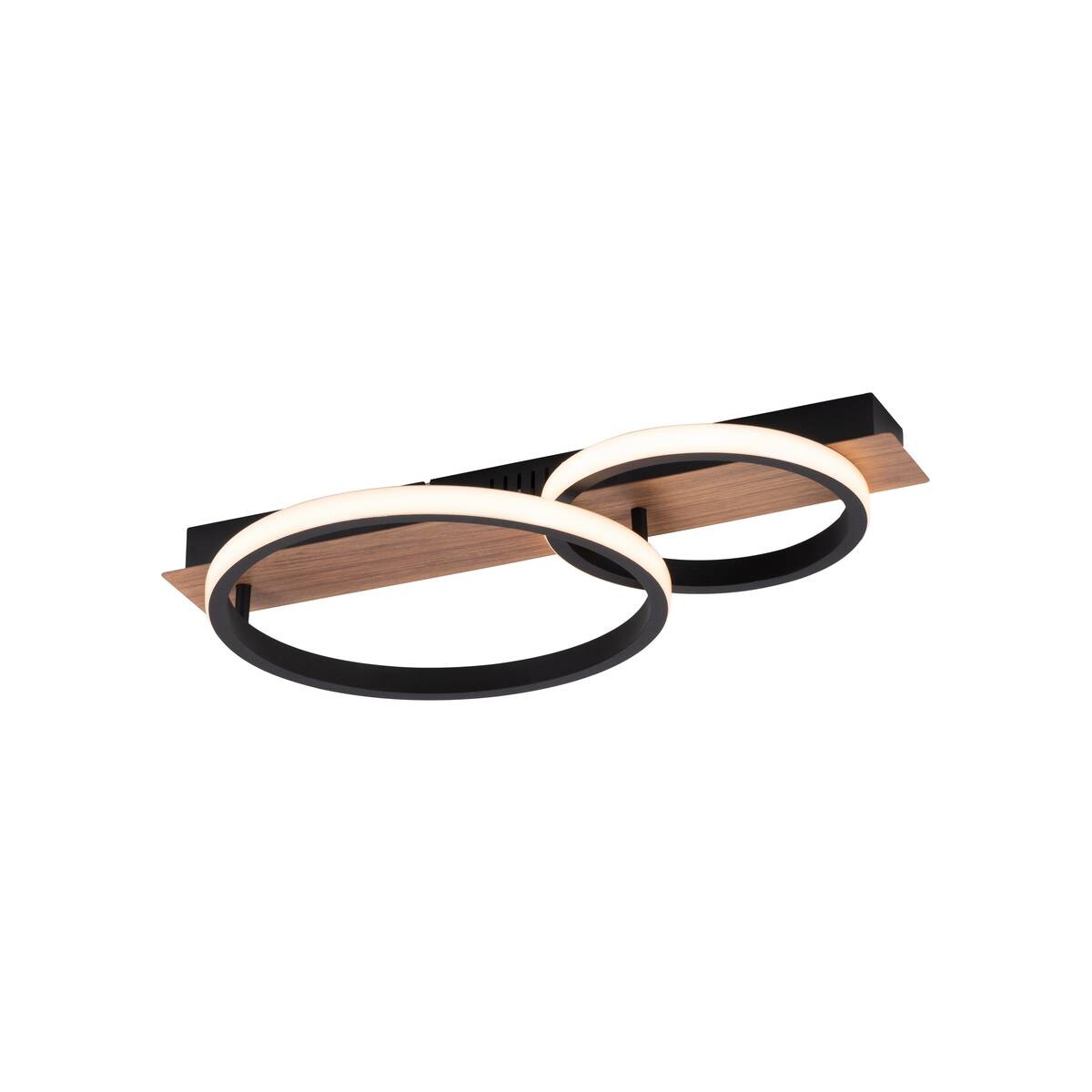 Just Light LED-Deckenleuchte TROOPER 15615-78 schwarz weiß natur Kunststoff Metall B/H/T: ca. 30x8x53 cm 1 Brennstellen