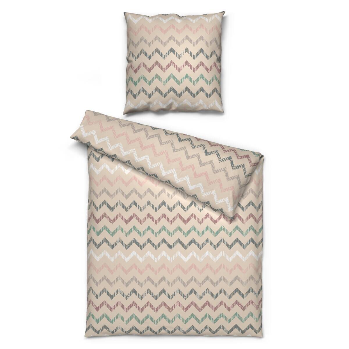 Sensation Microfaser Bettwäsche beige 100% Polyester B/L: ca. 135x200 cm