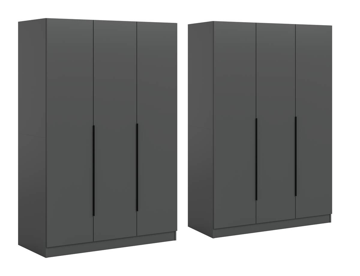 Kleiderschrank KOPENHAGEN anthrazit B/H/T: ca. 240x181x52 cm