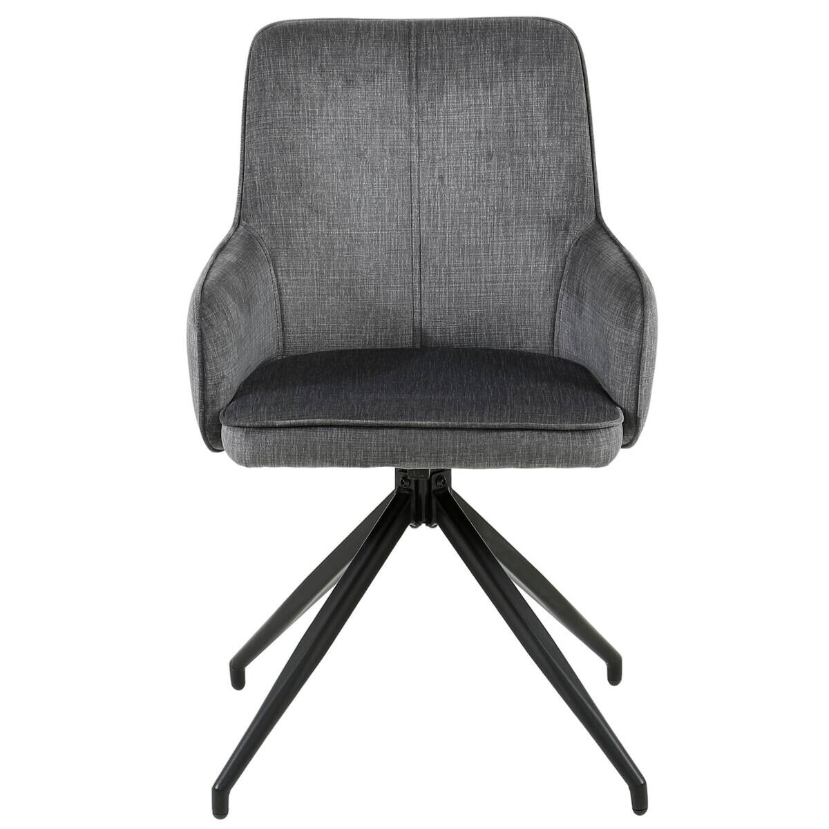 Armlehnstuhl Magda grau schwarz Samtoptik Metall B/H/T: ca. 50x86x50 cm