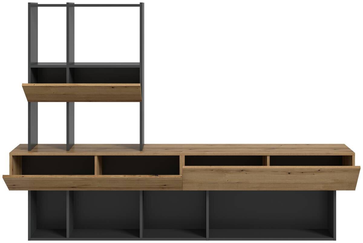 Wohnwand Lennox grau Eiche Evoke Coast Nachbildung B/H/T: ca. 210x147x38 cm