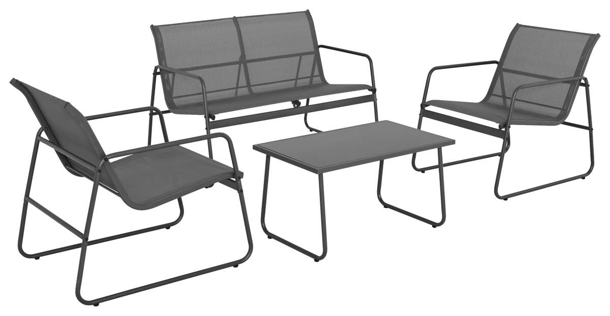 POCOline Gartensitzgruppe Malmö anthrazit Stahlrohr