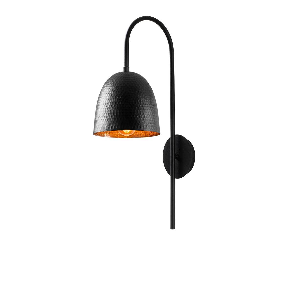Opviq Wandleuchte schwarz Metall B/H/L: ca. 24x57x16 cm E27 1 Brennstellen