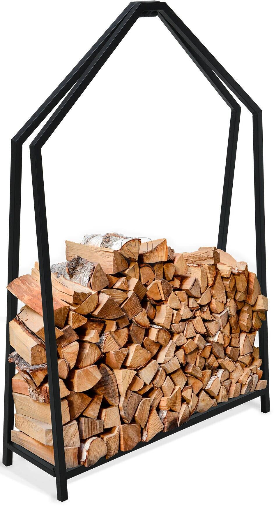 Kaminholzständer schwarz B/H/L: ca. 78,5x7x117,5 cm