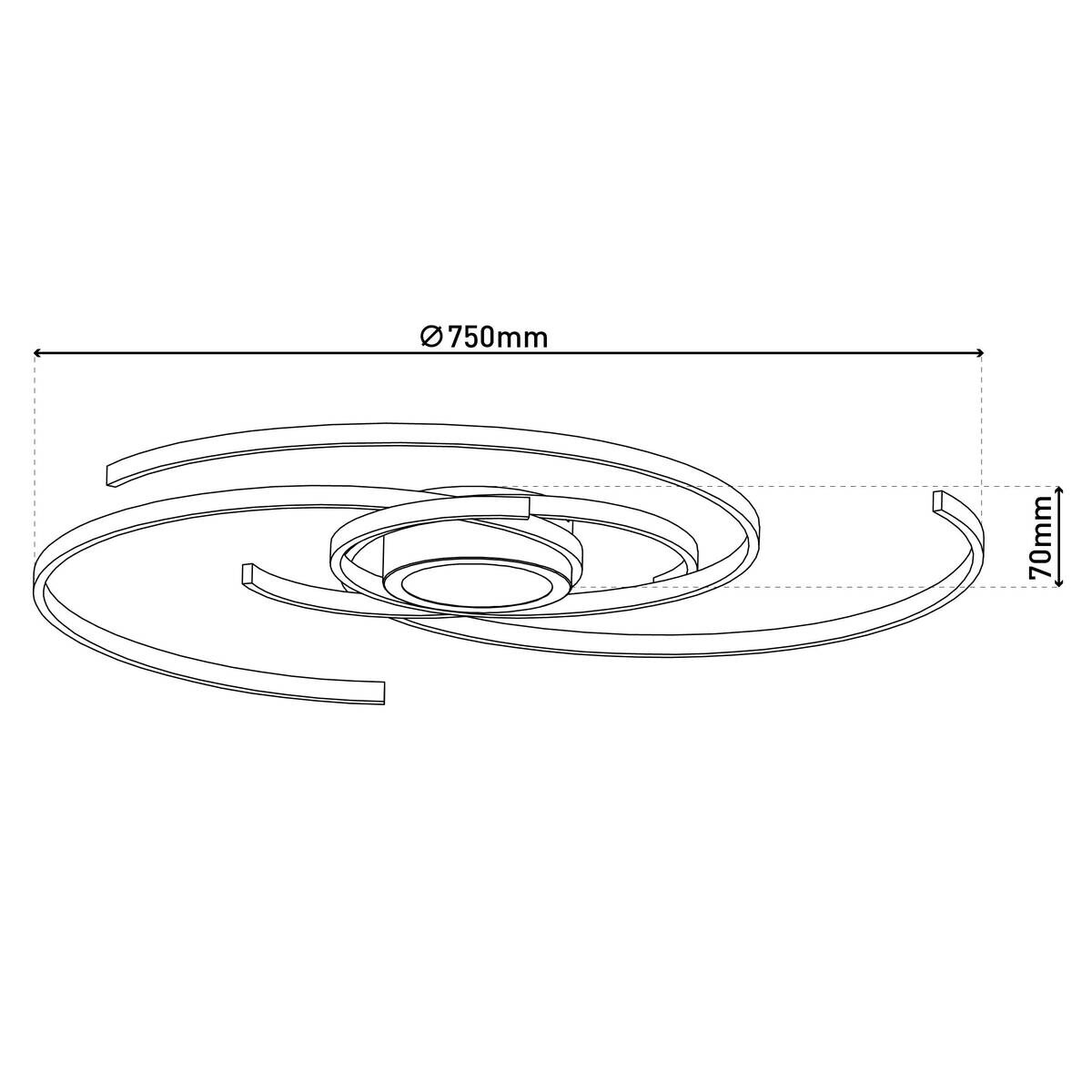 Näve Leuchten Deckenleuchte 1395750 stahlfarbig Metall Kunststoff B/H/T: ca. 75x6x75 cm null 4 Brennstellen