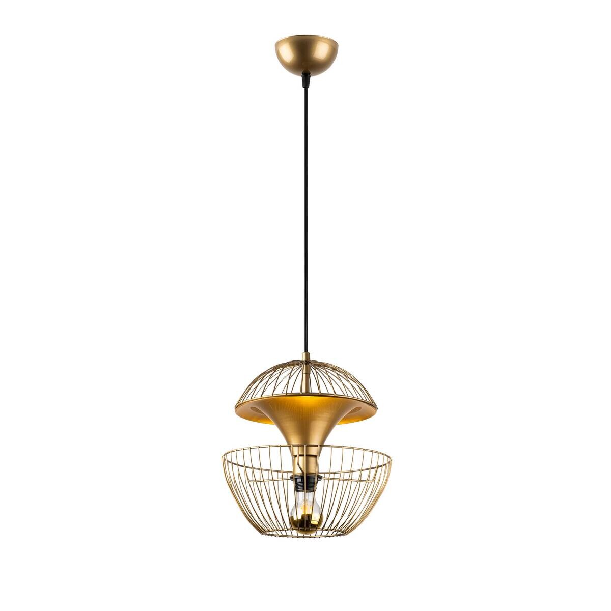Opviq Pendelleuchte gold Metall B/H/T/L/D: ca. 30x135x30x30x30 cm E27 1 Brennstellen