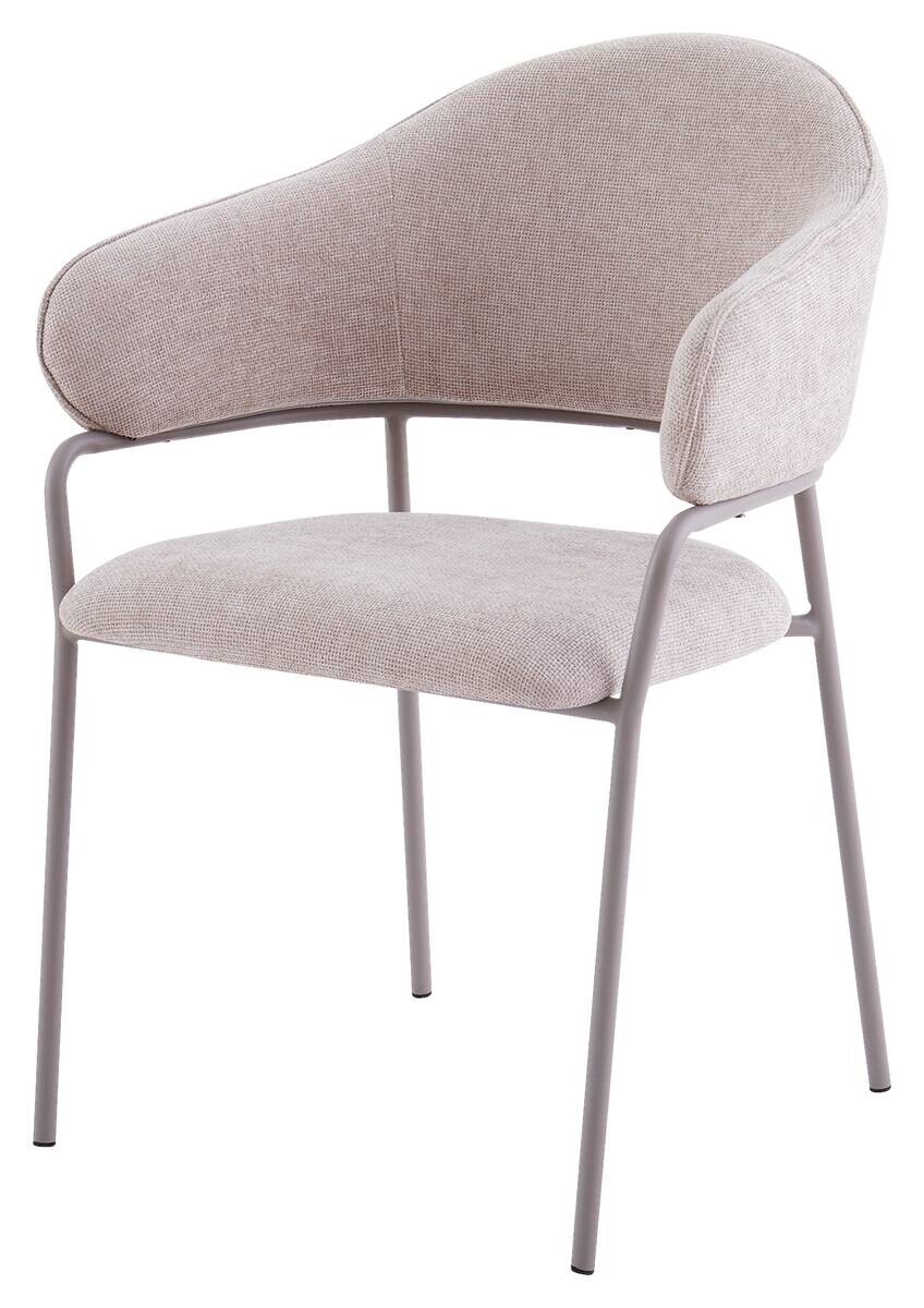 Stuhl CURVE, 2er-Set taupe Stoff B/H/T: ca. 60x86x58 cm