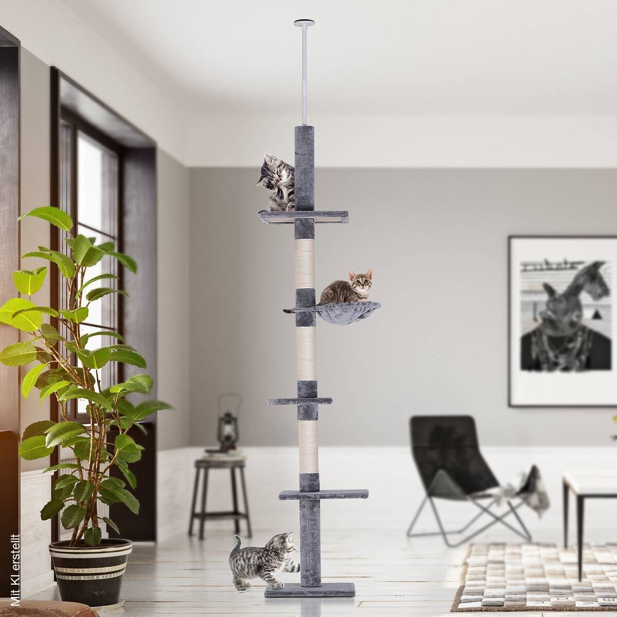 PawHut Kratzbaum grau Spanplatte B/H/L: ca. 34x260x40 cm