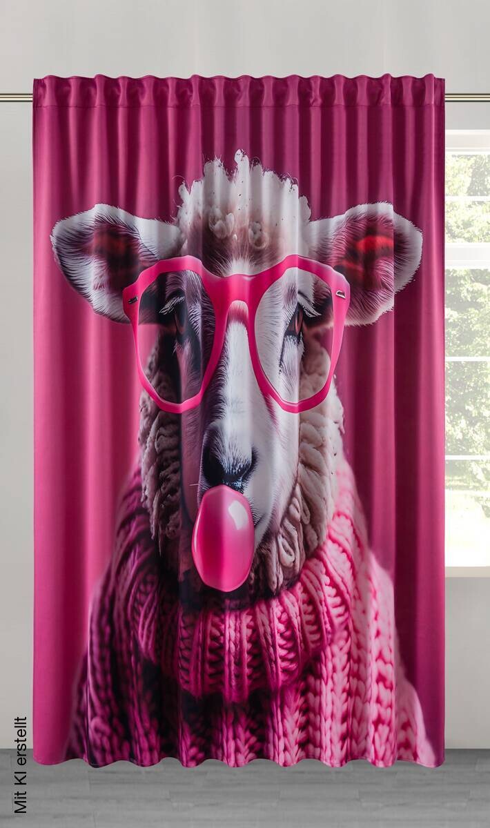 POCOline Verdunklungsvorhang Wolli-Brille pink B/L: ca. 250x245 cm