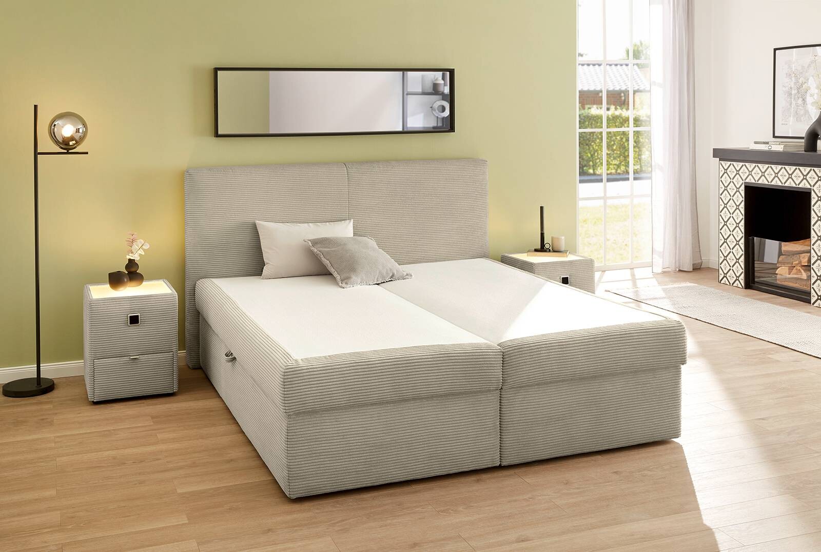 Boxbett Greige Liegefläche B/L: ca. 180x200 cm