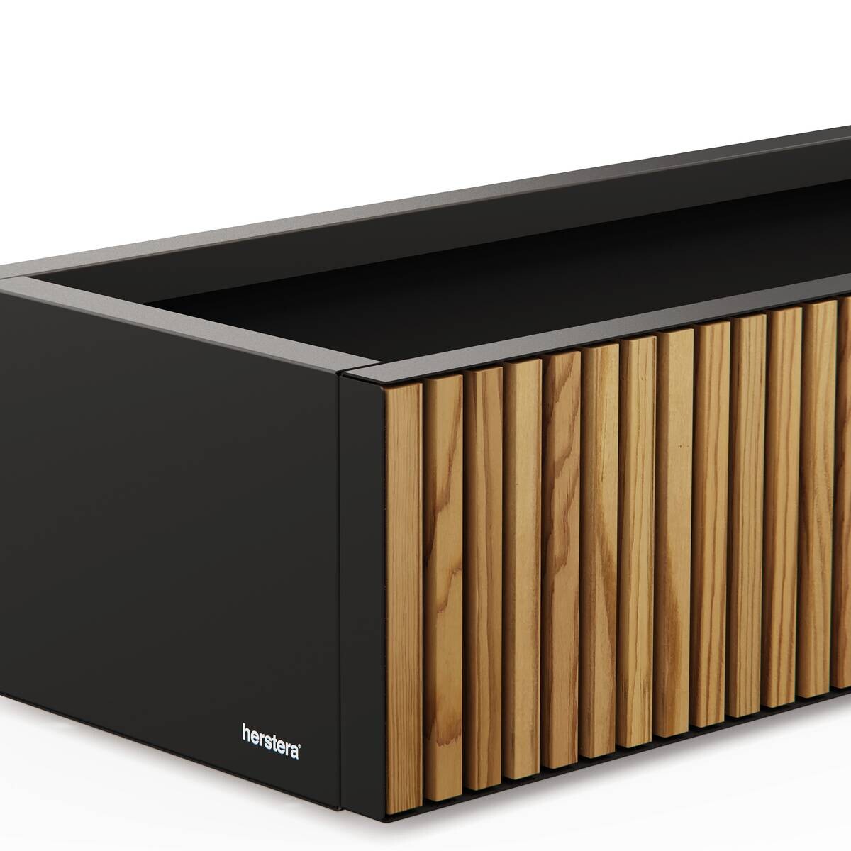 Herstera Garden Pflanzkübel Deco Planter Xic schwarz Holz B/H/L: ca. 100x25x40 cm