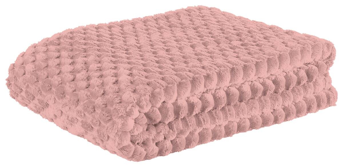 POCOline Wohndecke Wabe rosa 100% Polyester B/L: ca. 150x200 cm