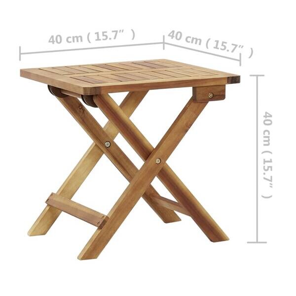 vidaXL Beistelltisch braun Akazie B/H/T/L: ca. 40x40x40x40 cm