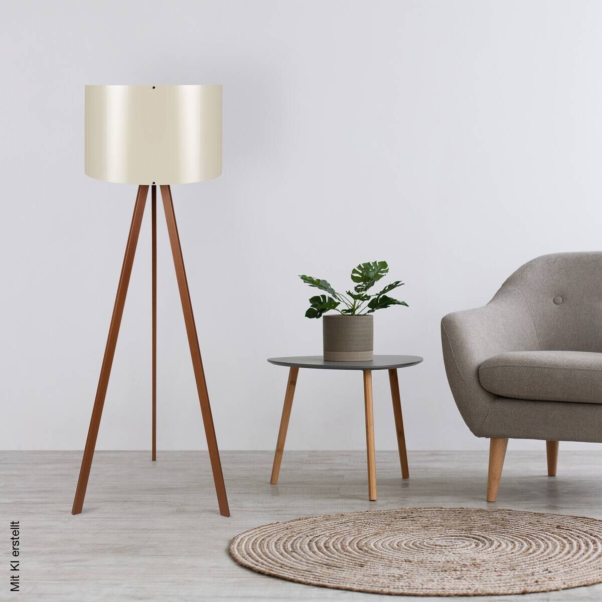 Opviq Stehlampe braun PVC MDF B/H/T/L/D: ca. 38x140x38x38x38 cm E27 1 Brennstellen
